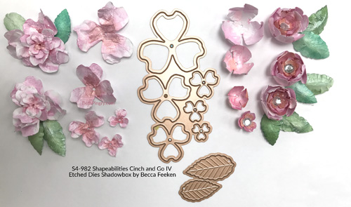 Paper flowers with Spellbinders S4-982 Cinch and Go IV by Beth PIngry.