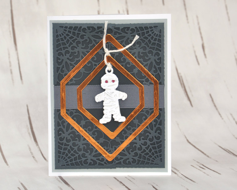 Halloween Card with Mummy Tag by Beth Pingry for Amazing Paper Grace and Spellbinders
