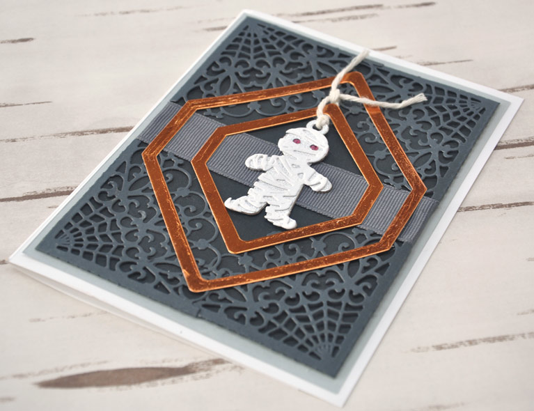 Halloween Card with Mummy Tag by Beth Pingry for Amazing Paper Grace and Spellbinders